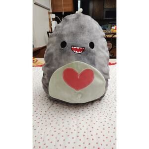 Squishmallows 12" Xander the T-Rex Dinosaur ❤️ Soft Gray Heart Plush